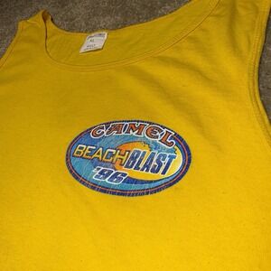 Joe Camel Vintage Tank Top Beach Blast 1996 Yellow XL